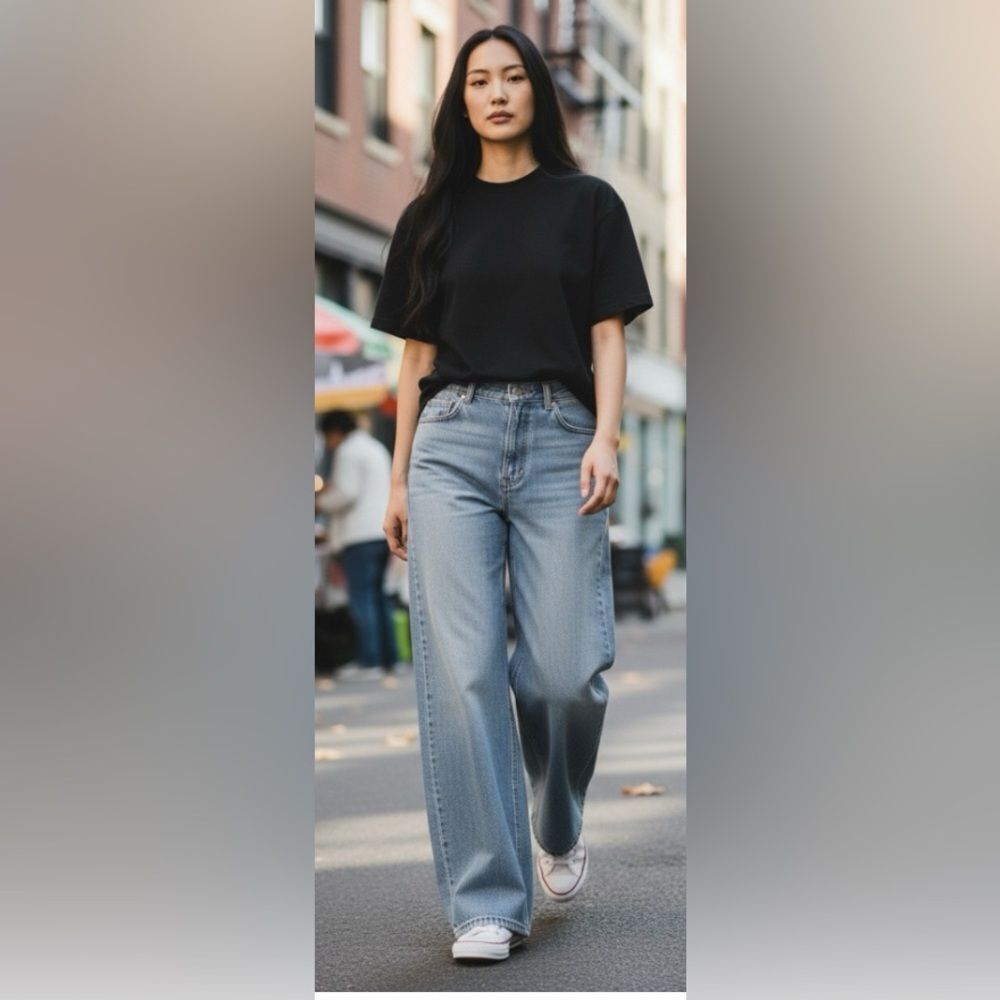 Saint Art wide-leg denim jeans, size xs